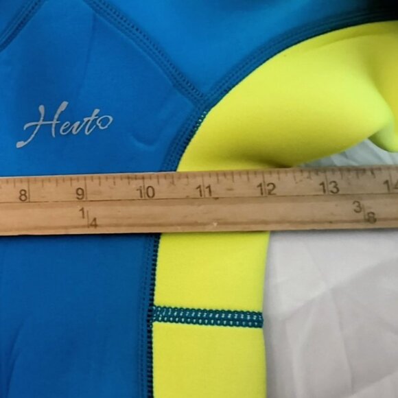 Hevto Kids Wetsuit for Boys Girls Neoprene Full WetSuit Size 7 Green Blue - Picture 9 of 10